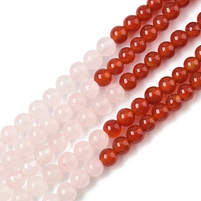 Chakra Natural Yellow Jade & Crystal Quartz & Green Aventurine & Rose Quartz & Carnelian & Sodalite & Amethyst Beads Strands G-NH0002-E03-4mm-1