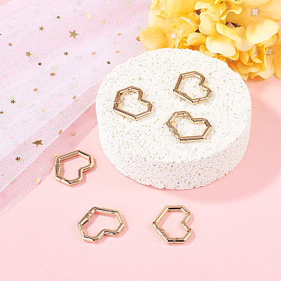 6Pcs Heart Alloy Spring Gate Rings FIND-TA0011-14A-1