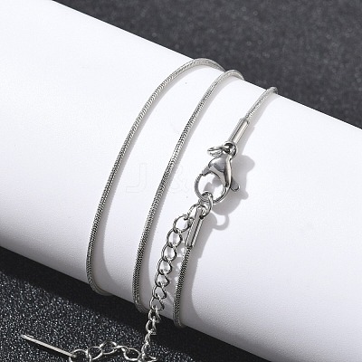 10Pcs 0.9MM 304 Stainless Steel Round Snake Chain Necklaces NJEW-G203-03P-1