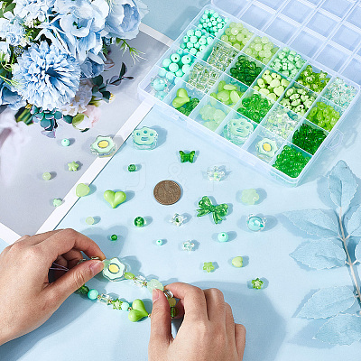 Opaque Transparent Acrylic Beads Kits MACR-SP0001-48A-1
