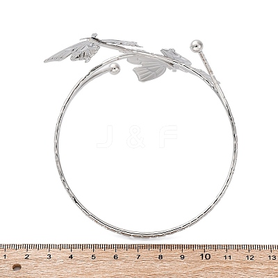 Butterfly Alloy Arm Cuff Bangles for Girl Women LS-AJEW-A063-01H-P-1