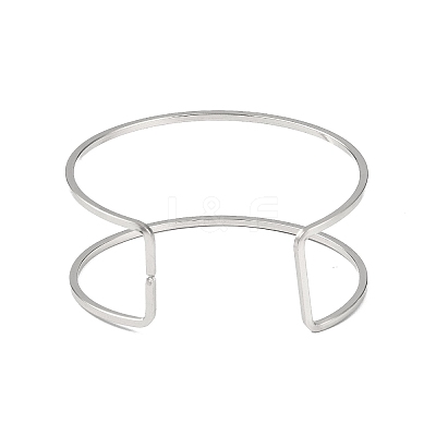 Non-Tarnish 304 Stainless Steel Hollow Open Cuff Bangles for Women BJEW-S155-04P-1