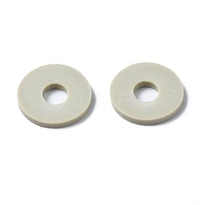 Flat Round Handmade Polymer Clay Beads CLAY-R067-10mm-02-1