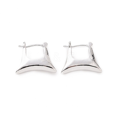 Brass Trapezoid Thick Hoop Earrings for Women EJEW-F303-10P-1