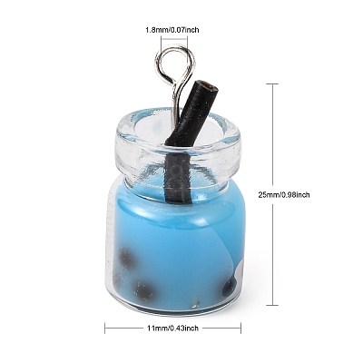 Glass Bottle Pendants CRES-S359-01C-1