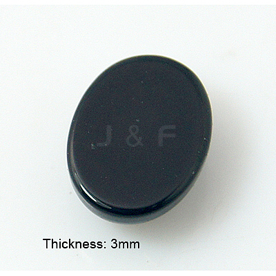 Natural Dyed & Heated Black Agate Cabochons X-G-BA8x6x3-1