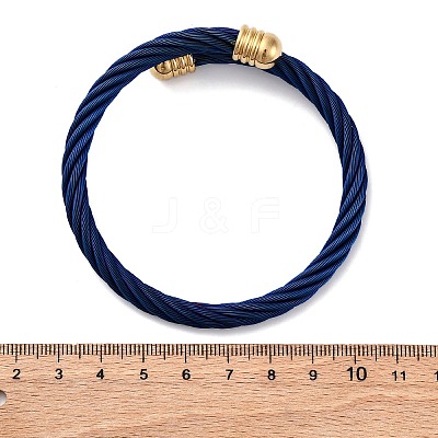 304 Stainless Steel Torque Bangles for Women Men BJEW-G584-18G-03-1
