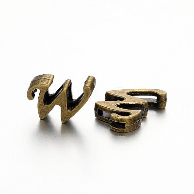 Tibetan Style Antique Bronze Plated Alloy Letter Slide Charms PALLOY-J542-W-NF-1