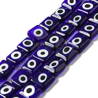 Handmade Evil Eye Lampwork Beads Strands LAMP-F026-02C-1
