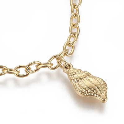 304 Stainless Steel Charm Bracelets BJEW-F383-02G-1