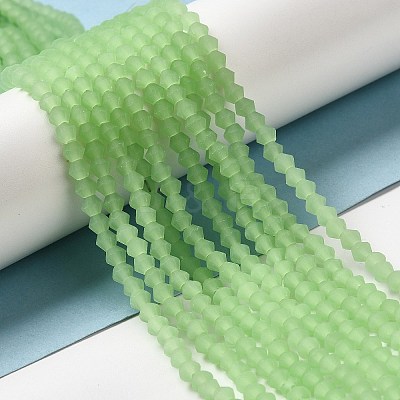 Imitation Jade Frosted Glass Bead Strands GLAA-F029-JM4mm-B01-1