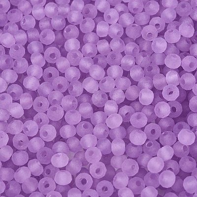 FGB Frosted Transparent Glass Seed Beads SEED-N013-04A-07-1