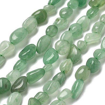 Natural Green Aventurine Nuggets Beads Strands G-L154-10-01-1