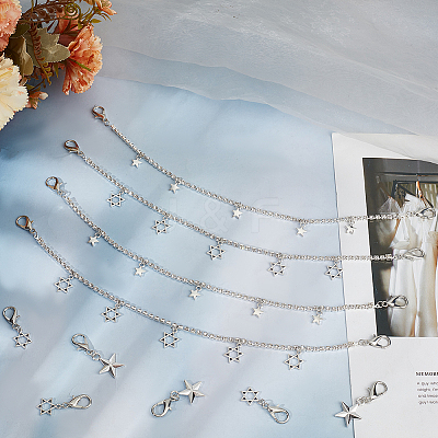 10Pcs 4 Styles Alloy Rhinestone Chain Boot Strap Chains AJEW-CP0006-49-1