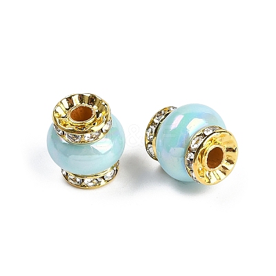 Resin Beads with Brass Rhinestone Rondelle KK-H490-05G-05-1