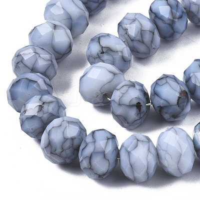 Opaque Baking Paint Glass Beads Strands EGLA-N006-009B-A10-1