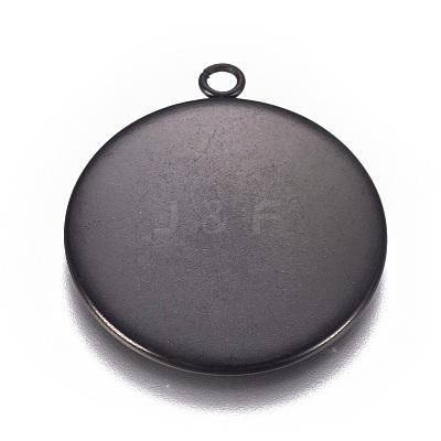 304 Stainless Steel Pendant Cabochon Settings STAS-G127-13-25mm-B-1