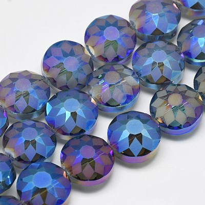 Electroplate Glass Beads Strands EGLA-Q084-14mm-07-1