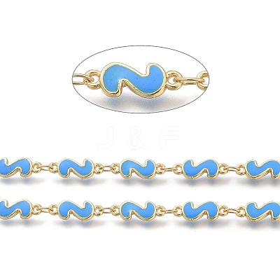 Handmade Alloy Enamel S Shape Link Chains ENAM-F138-05F-RS-1