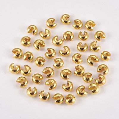 Brass Crimp Beads Covers KK-G311-08G-1