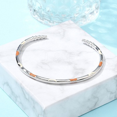 Brass Open Cuff Bangles for Women BJEW-G736-12P-02-1