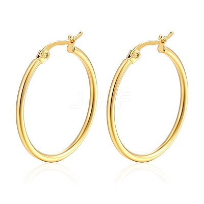 304 Stainless Steel Hoop Earrings PW-WG89744-18-1