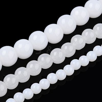 Imitation Jade Glass Beads Strands GLAA-T032-J8mm-01-1