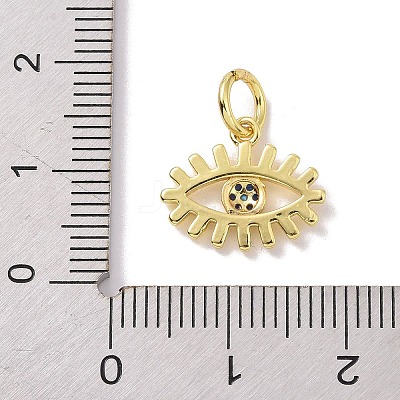 Golden Brass Micro Pave Cubic Zirconia Pendants KK-L209-039G-04-1
