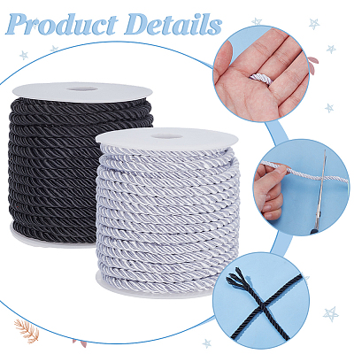 2 Rolls 2 Colors 3-Ply Polyester Cord OCOR-PH0005-79-1