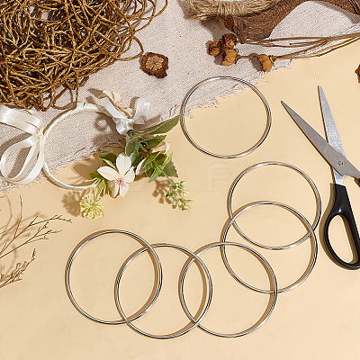 10Pcs Iron Ring for DIY Woven Net/Web with Feather IFIN-SP0001-56B-P-1