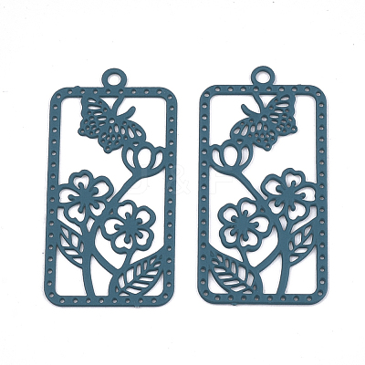 430 Stainless Steel Filigree Pendants X-STAS-S108-20A-1