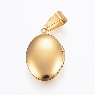 Ion Plating(IP) 304 Stainless Steel Locket Pendants STAS-H389-28G-1