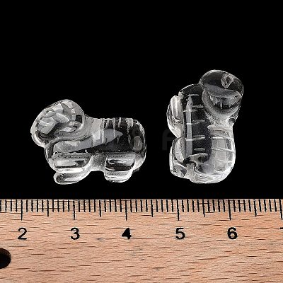 Natural Quartz Crystal Carved Half Hole Beads G-K367-02F-1
