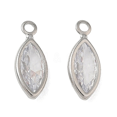 Brass Pave Cubic Zirconia Charms CU-CBABEB3-06P-03-1