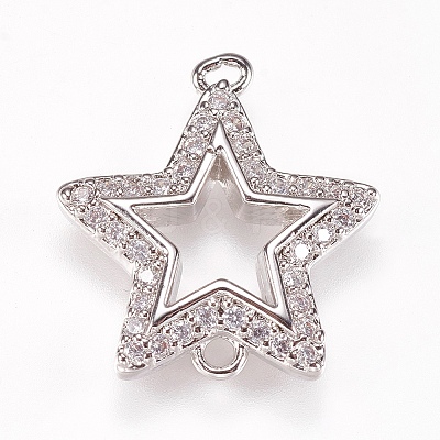 Brass Micro Pave Cubic Zirconia Links LS-ZIRC-K073-02-01P-1