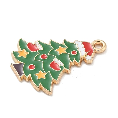Christmas Alloy Enamel Pendants ENAM-K074-01G-12-1