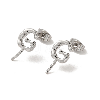Brass Stud Earrings Findings EJEW-H128-04P-1