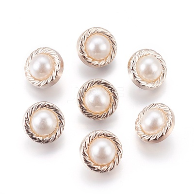 Plastic Shank Buttons BUTT-WH0012-01-1
