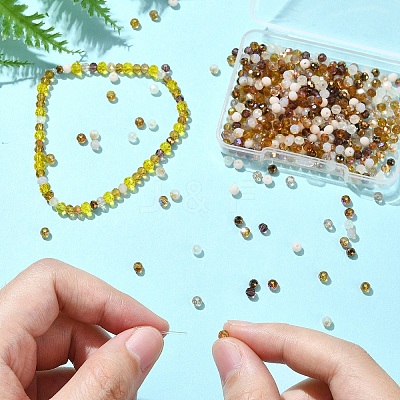 500Pcs 10 Styles Electroplate Glass Beads Strands EGLA-YW0003-24A-1