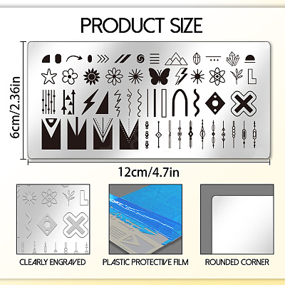 Stainless Steel DIY Nail Art Templates MRMJ-UN0001-016-1