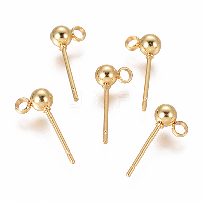 304 Stainless Steel Ear Stud Components X-STAS-F227-18B-G-1