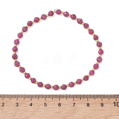 Natural Ruby Beaded Stretch Bracelets for Women BJEW-JB13541-03-1