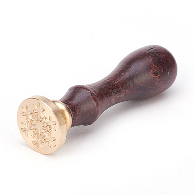DIY Scrapbook Brass Wax Seal Stamps and Wood Handle AJEW-P068-A04-1