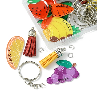 DIY Fruit Acrylic Keychain Making Kits DIY-FS0006-80-1