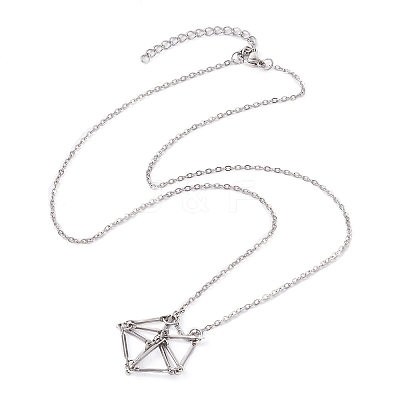 Tarnish Resistant 201 Stainless Steel Macrame Pouch Empty Stone Holder for Pendant Necklaces Making NJEW-JN04450-02-1