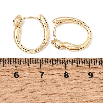 Brass Pave Clear Cubic Zirconia Hoop Earrings KK-CBACA55-02G-1