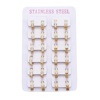 304 Stainless Steel Huggie Hoop Earrings EJEW-L252-040B-1