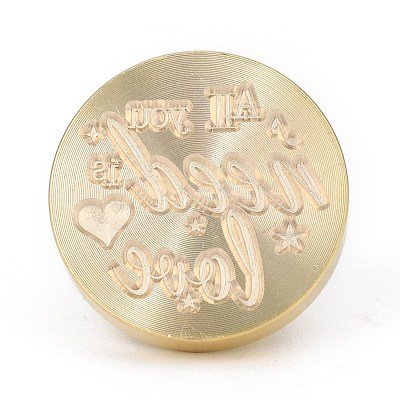 Brass Retro Wax Sealing Stamp AJEW-F045-C02-1