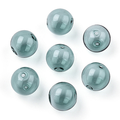 Transparent Blow High Borosilicate Glass Globe Beads X-GLAA-T003-09E-1