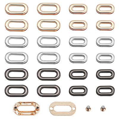 24Pcs 6 Style Zinc Alloy Screw-in Grommet Eyelet Findings FIND-WR0009-84-1